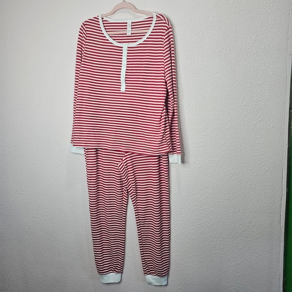 Auden Other - Auden‎ Sleepwear Womens Size XL Christmas Pajama Set Red White Striped Top Pants